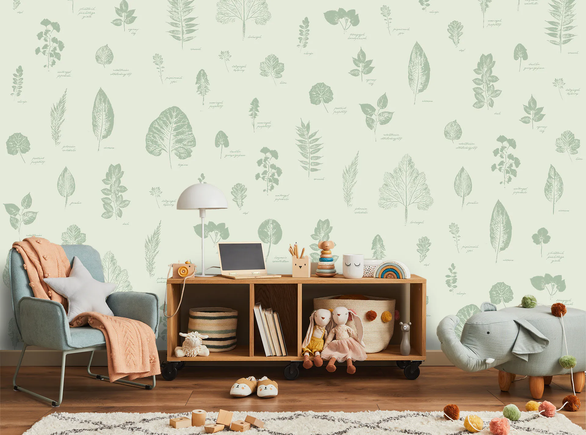 tapeta malowaliście - jasnozielona - wizualizacja