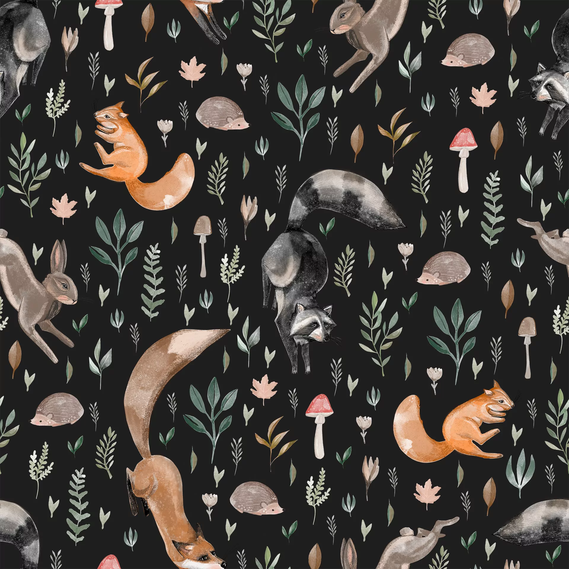 Tapeta z leśnymi zwierzętami