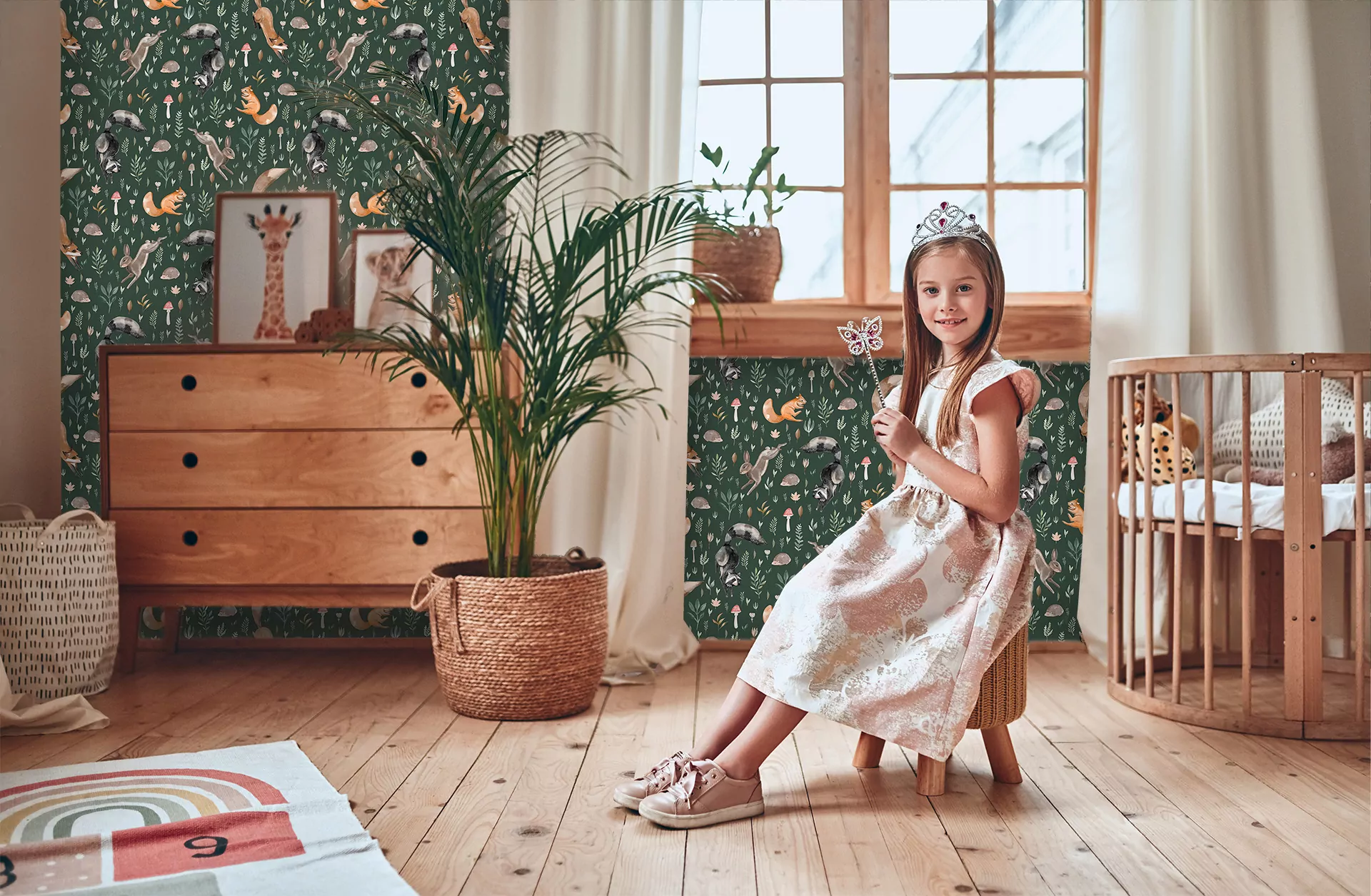 Tapeta z leśnymi zwierzętami - wizualizacja