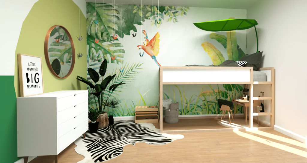 pokój w stylu dżungla