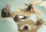 mapa świata - fragment