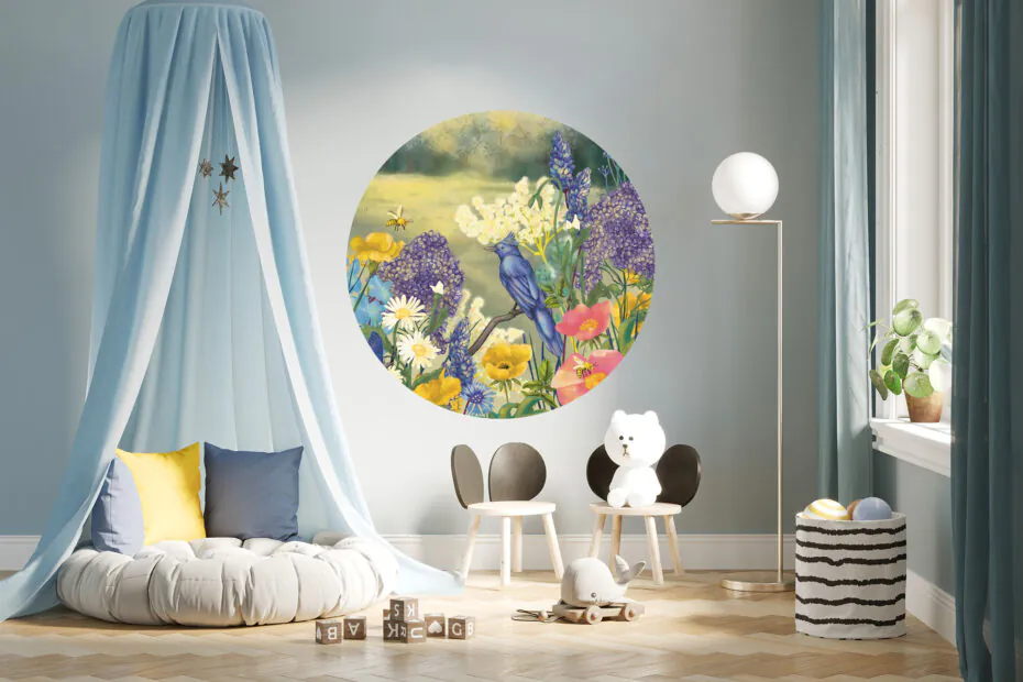 naklejka ścienna w kwiaty - wizualizacja