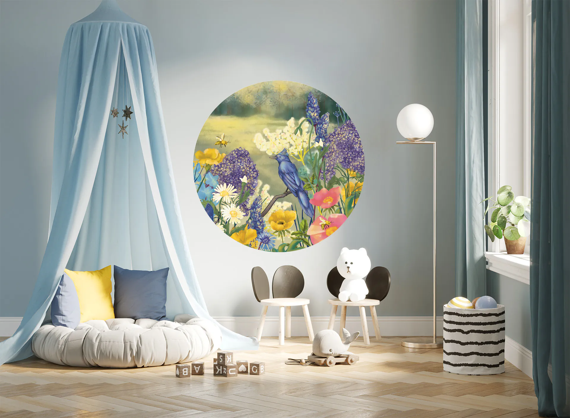 naklejka ścienna w kwiaty - wizualizacja